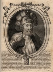 Portrét Huguese I. Capeta (asi 941 - 996), vévody francouzského a poté krále Francie - Portrét Huguese I. Capeta (asi 941-996), francouzského krále - rytina z 