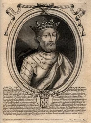 Portrét Ludvíka VIII. (1187 - 1226), francouzského krále - Ludvíka VIII. (1187-1226) francouzského krále - rytina z 