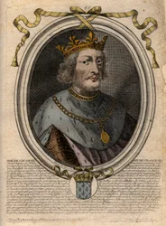 Portrét Filipa VI. z Valois (1293-1350), francouzského krále - Filip VI. z Valois (1293-1350) Francouzský král - rytina z 
