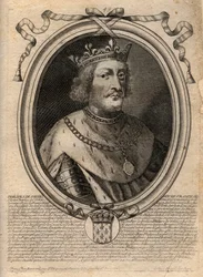 Portrét Filipa VI. z Valois (1294 - 1350), francouzského krále - Filip VI. z Valois (1293-1350) Francouzský král - rytina z 