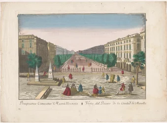 Pohled na promenádu ​​v Marseille Vista del paseo de la ciudad de Marsella (název na objektu)