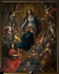 Farní kostel (Saint George Parish Church). Interiér. Nanebevzetí Marie. Nicolas de Liemaeckere. 1640.
