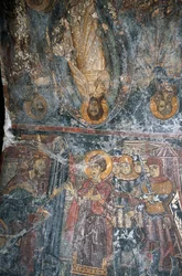 Scény ze života Ježíše, malovaná klenba Pagomenem v kostele Agios Georgios, Anidri, Kréta, Řecko