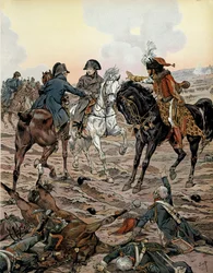 Rakouské tažení (1805): V bitvě u Ulmu (mezi 15. a 17. říjnem 1805) požádali Louis Alexandre (Louis-Alexandre) Berthier (1753-1815) a Joachim Murat (1767-1815) císaře, aby se odstěhoval z bojiště pro jeho bezpečnost - V "" Napoleon" od