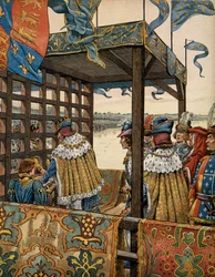Historie Francie ve středověku (středověk): setkání mezi francouzským králem Ludvíkem XI. známým jako Prudent (1423-1483) a Edwardem IV. z Anglie (1442-1483) v Picquigny k podepsání sedmiletého trestu dne 29. srpna