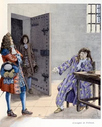 Ilustrace z knihy „A la Glory des Betes““, text A Fabre, kresby Jacques Marie Gaston Onfray de Breville dit JOB (1858-1931), nakladatel Maison Alfred Mame et fils: L’araignee de Pellisson (Ami de Fouquet and tajemníkem Ludvíka XIV., byl l