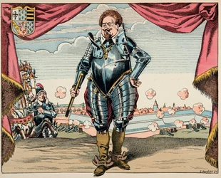 Ilustrace z knihy „Le bon roy Henri“, kterou ilustroval Jacques Marie Gaston Onfray de Bréville zvaný JOB (1858-1931): portrét Charlese de Lorraine (1554-1611), vévody z Mayenne, vojenského vůdce Ligy a nepřítele Jindřicha IV. - Soukromá sbírka