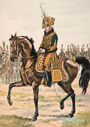 Jacques Marie Gaston Onfroy de Breville dit JOB (1858-1931) - Výstroj francouzských vojáků za všech okolností: Generál velící jednomu z pluků čestné stráže v roce 1813, Soukromá sbírka