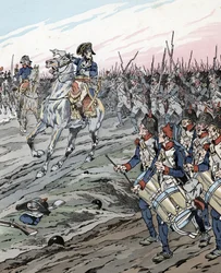 Napoleon Bonaparte během bitvy u Marenga (1800)