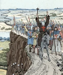 Petr Poustevník vedl první křížovou výpravu (1096) s výkřikem „Bůh to chce!“