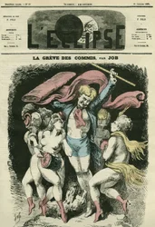 Úředníci stávkují, ilustrace navrhuje obléknout před zimou tanečníky Jean-Baptiste (Jean Baptiste) Carpeauxova „“La Danse“. Obálka „“L