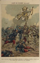 1. světová válka: Získání vlajky (ilustrace)