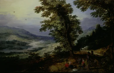 Horská cesta s cestovateli, c. 161025.